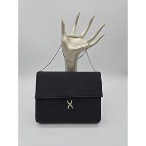 Vintage Andre Black Clutch Purse with Chain Handle